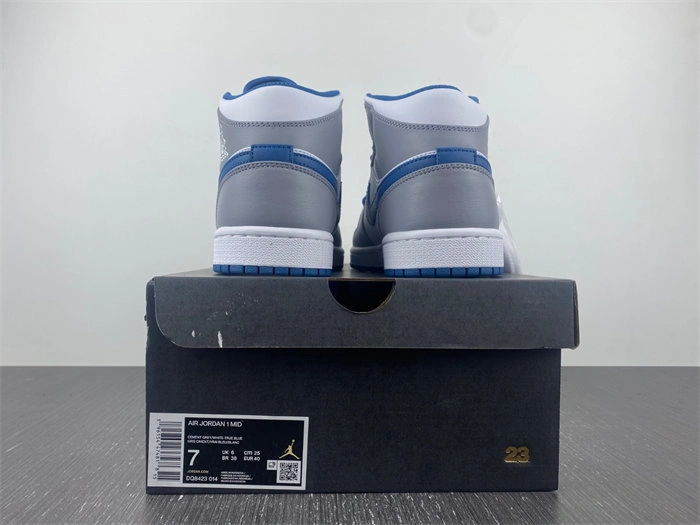 Comfortable Jordan 1 Mid True Blue Cement DO8423- 3690