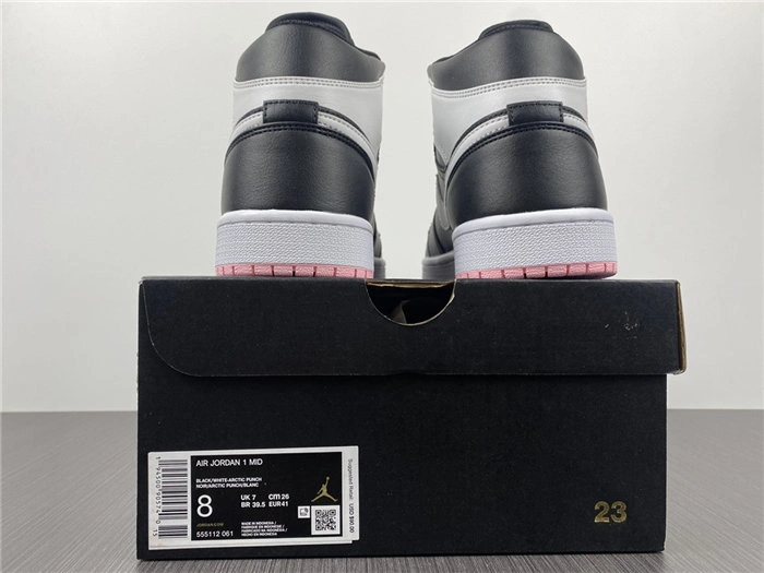 Effortless Jordan1 Mid Arctic Pink Black 555112- 3711