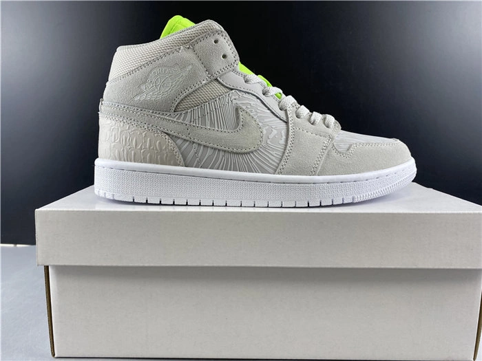 Jordan1 Mid Vast Grey Ghost Green CV3018- Cozy 3753