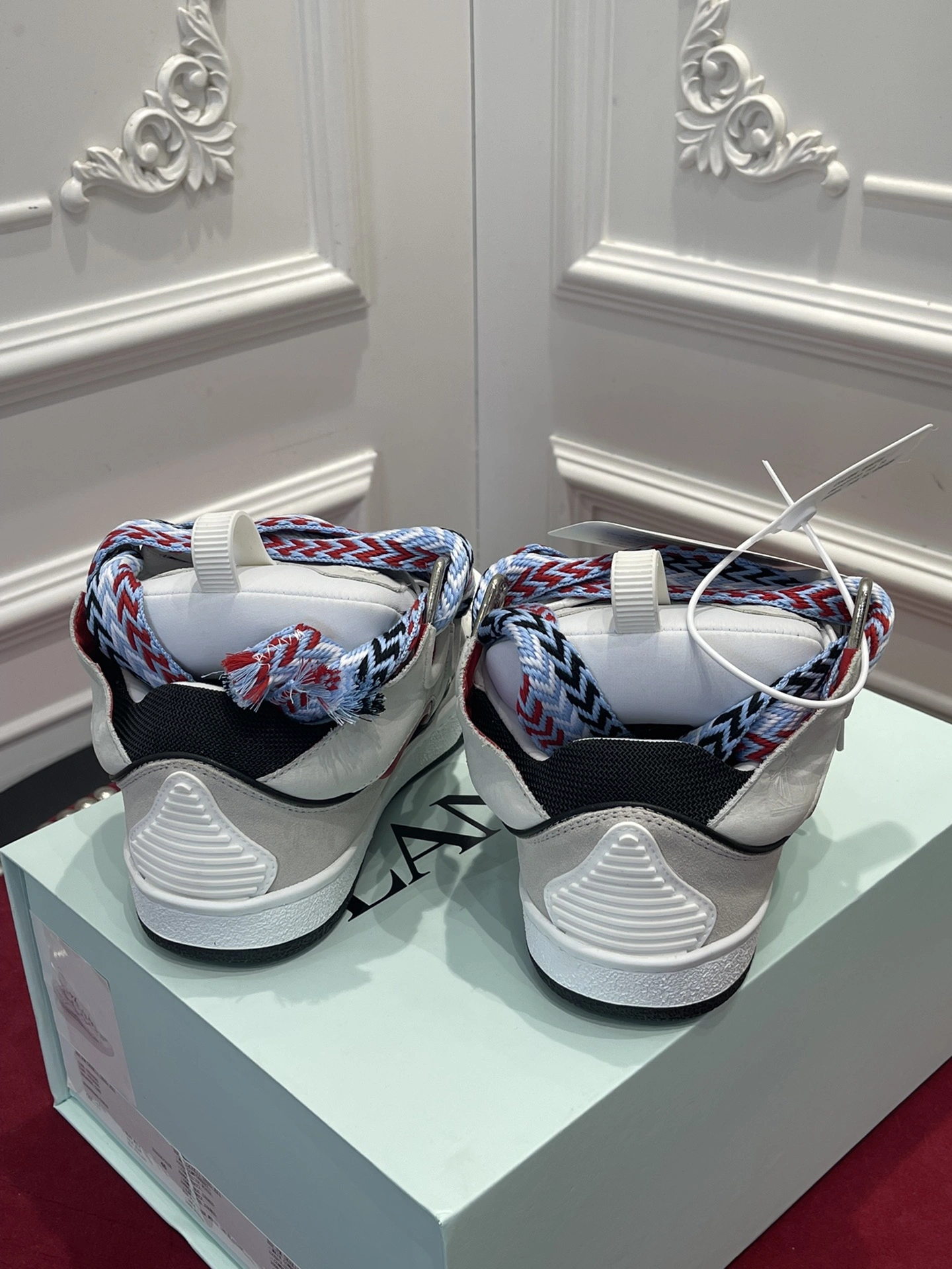 Lanvon Leather Curb Light Grey Blue Black Red FM-SKRK11-DRAG-E Breathable 812